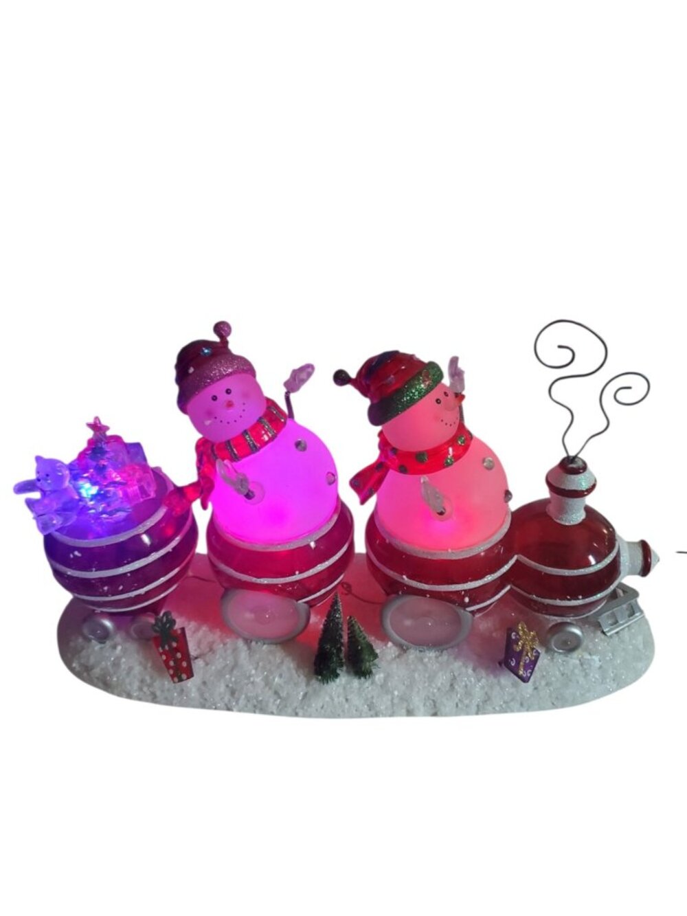 JCPenney Home Collection Lighted Acrylic Snowmen on Train Christmas Décor